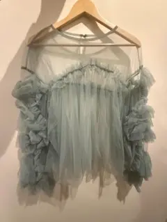 みょん♡様ANDRESDデコラティブチュールトップス グリーン