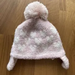 未使用　ハート柄ニット帽　42−46cm