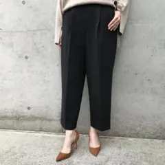 ENFOLD エンフォルド ダブルクロス クロップドパンツ 黒 36 - メルカリ