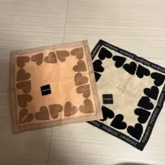 Yves Saint Laurent サンローラン ハート柄 タオルハンカチ2枚