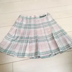 ピンクハント チェック柄 プリーツスカート