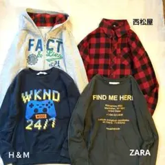 まとめ売り 長袖ロンT パーカー シャツ スエット 140 150 ZARA他