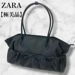【極美品】 ZARA ザラ リボン付き 縦長ショッパー トートバッグ 完売品のサムネイル