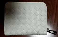 ホワイト 編み込みデザイン コインケース★新品未使用