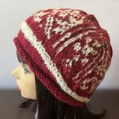 ビーニー キャップ　クラッシャーハット ニット帽子　シーズンフリー　棒針編み