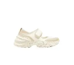 ZARA バレエフラットスニーカー 白　ホワイト　 厚底38