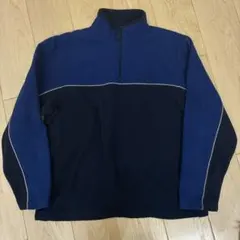 00s オールドネイビー ジップフリース US 厚手プルオーバー 刺繍