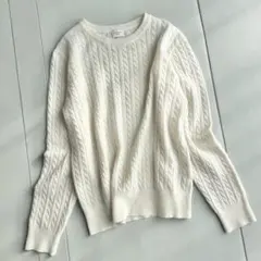 美品 URBAN RESEARCH DOORS ケーブルニット オフホワイト