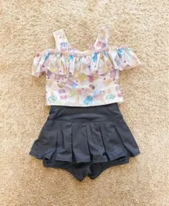 メゾピアノ　アイスクリーム柄 セパレート水着 女の子　100