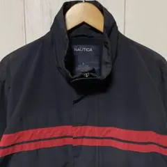 NAUTICA ノーティカ 刺繍ロゴ ジップ ナイロン ジャケット Lのサムネイル