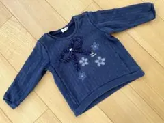 ミキハウス　花柄リボントレーナー 90