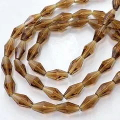 ぴ*け様 bn368/ガラスビーズ◇ダイヤカット　クリアブラウン　1連