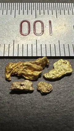 希少】天然ゴールドナゲット 1.00g (5個) 自然金 鉱物標本 高純度 
