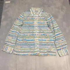 シ*ー様 PINORE CALLOT マルチカラー ストライプ 長袖シャツ 透けのサムネイル