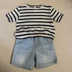 Sunny Landscape ストライプ Tシャツ、ショートパンツ セット