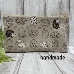 【ハンドメイド】ハリネズミ☆ポーチ 通帳ポーチ マスクポーチ お札入れ 小物入れ
