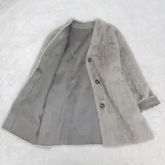 ✨未使用級✨トラッゾ ドンナ　リバーシブル　ファーコート　ケーブル柄　ミドル丈