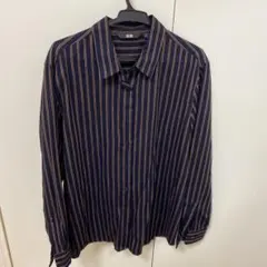 値下げ中　レーヨンストライプブラウス　長袖　　Sサイズ　ユニクロ