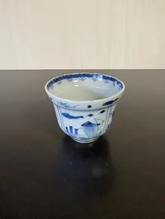 上手】江戸時代 古伊万里 染付山水図蕎麦猪口 高さ7cm - メルカリ