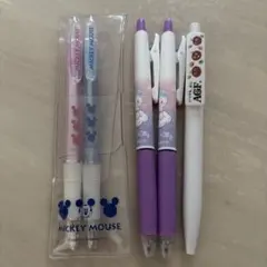 ミッキーマウス　ハローキティ AGF ボールペン5本セット