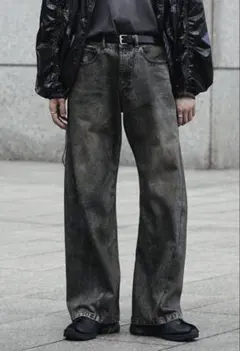 【WYM】VINTAGE WASHED CURVED DENIM