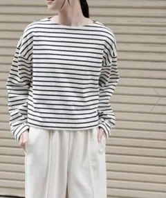 FORK & SPOON クロップドボートネックカットソー