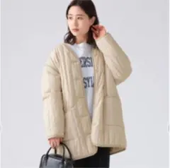 縦キルティングコート