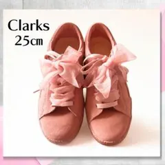 【希少・極美品】クラークス スエード リボン スニーカー ピンク 25cmのサムネイル