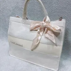 LouLoumei 推し活トートバッグ アイボリー うちわ収納可 美品のサムネイル