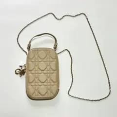Dior レディディオール スマートフォンホルダー チェーン 2way ベージュのサムネイル