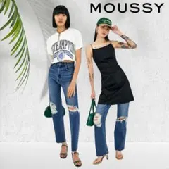 MOUSSY ストレートデニム ダメージ加工