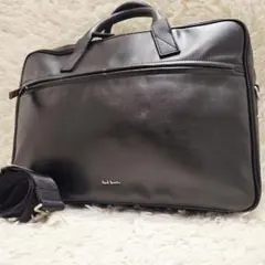 美品 ポールスミス オールレザー ブリー フケース メタルロゴ ビジネスバッグ