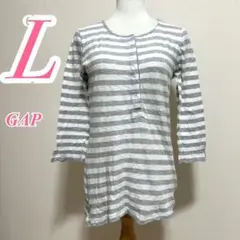GAP ギャップ ボーダー カットソー L チュニック カジュアル 綿100%のサムネイル