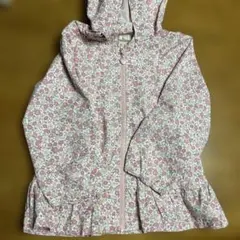 【120】ビケットクラブ　花柄フリル付き　フードジャケット