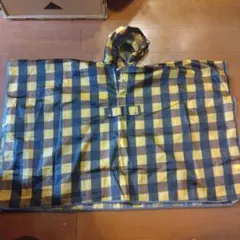 値下げ！Dankeチェック柄フード付きポンチョ（ポリエステル100%）