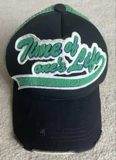 Time of one's Life メッシュキャップ ブラック グリーン
