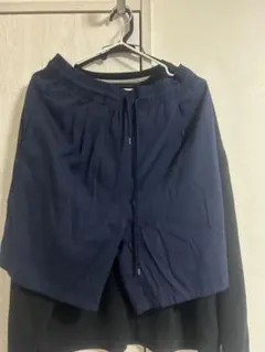 ネイビー ショートパンツ ゴムウエスト