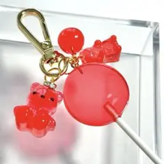 【レッド】ロリポップキャンディキーホルダー