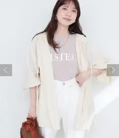 １０日までお値下げ中！アイボリー フード付きシャツ バルーンスリーブ