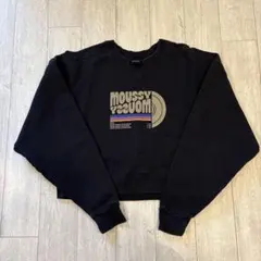 MOUSSY ブラック クロップドスウェット　Sサイズ