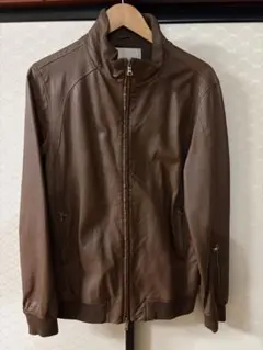 シングルライダースジャケット ブラウン
