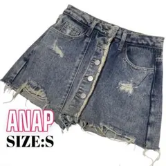 ⭐️A637⭐️ ANAP ♥ ダメージ スカートライク デニム ショーパン y2k