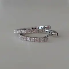 K18 ダイヤモンドフープピアス