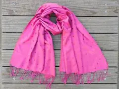 ストール ピンク水玉