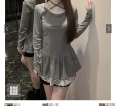 GRL ホルターネックレースドロストトップス sm378