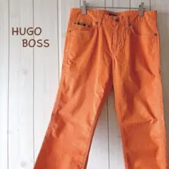 ＊HUGO BOSS＊ イタリア製生地 ストレッチパンツ 春夏 M オレンジのサムネイル