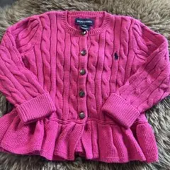 Ralph Lauren ピンク ケーブルニット カーディガン 24M
