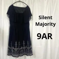 【美品】Silent Majority 刺繍入り シフォンワンピース 9AR
