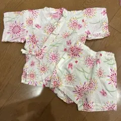 ミキハウス　ホットビスケット　うさぎ　甚平　花火　ピンク　80
