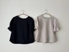 【index】タックパフスリーブブラウス　S 色違い2着セット販売